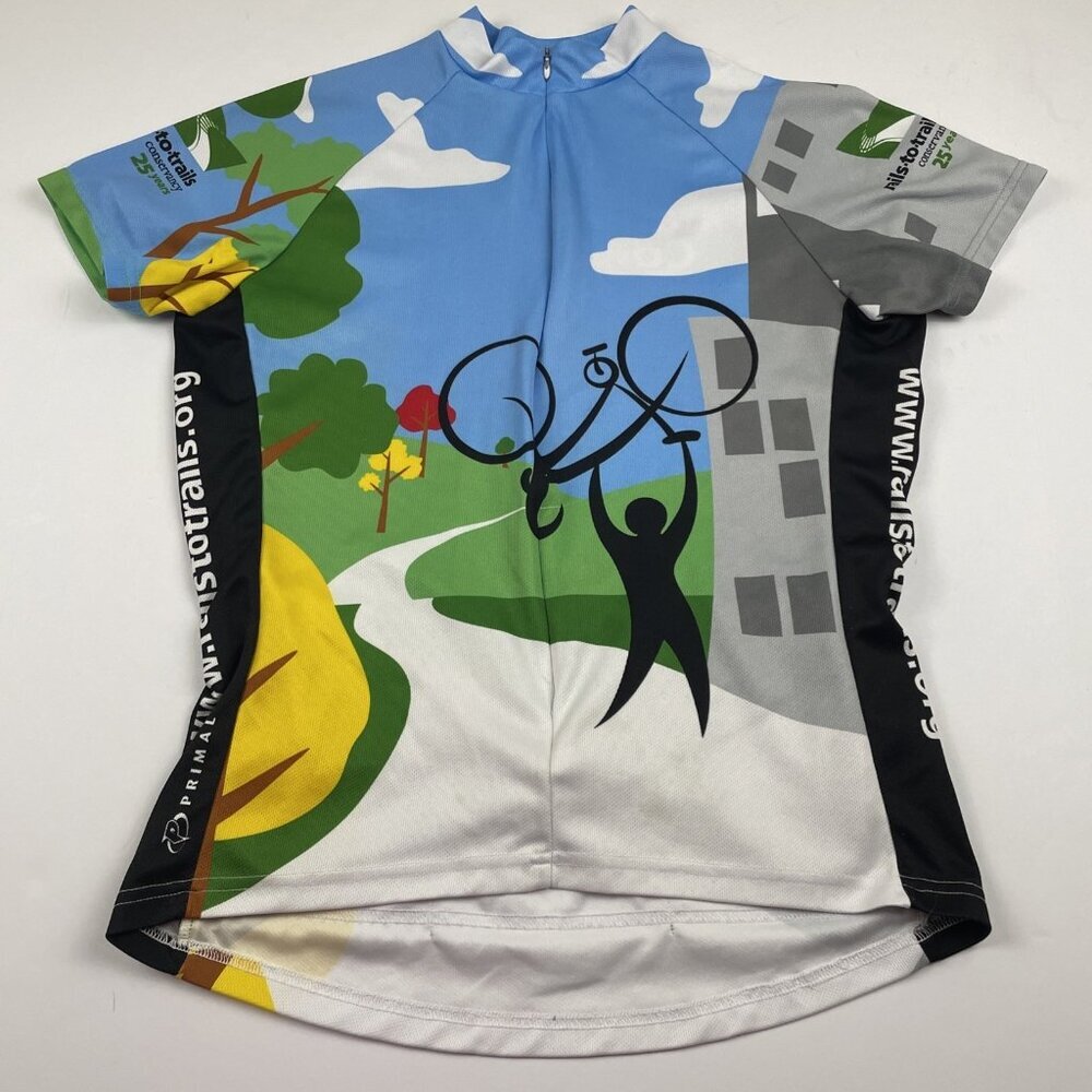 Primal Cycling Jersey Men’s L Rails To Trails Conservancy 25 Years Front Zip